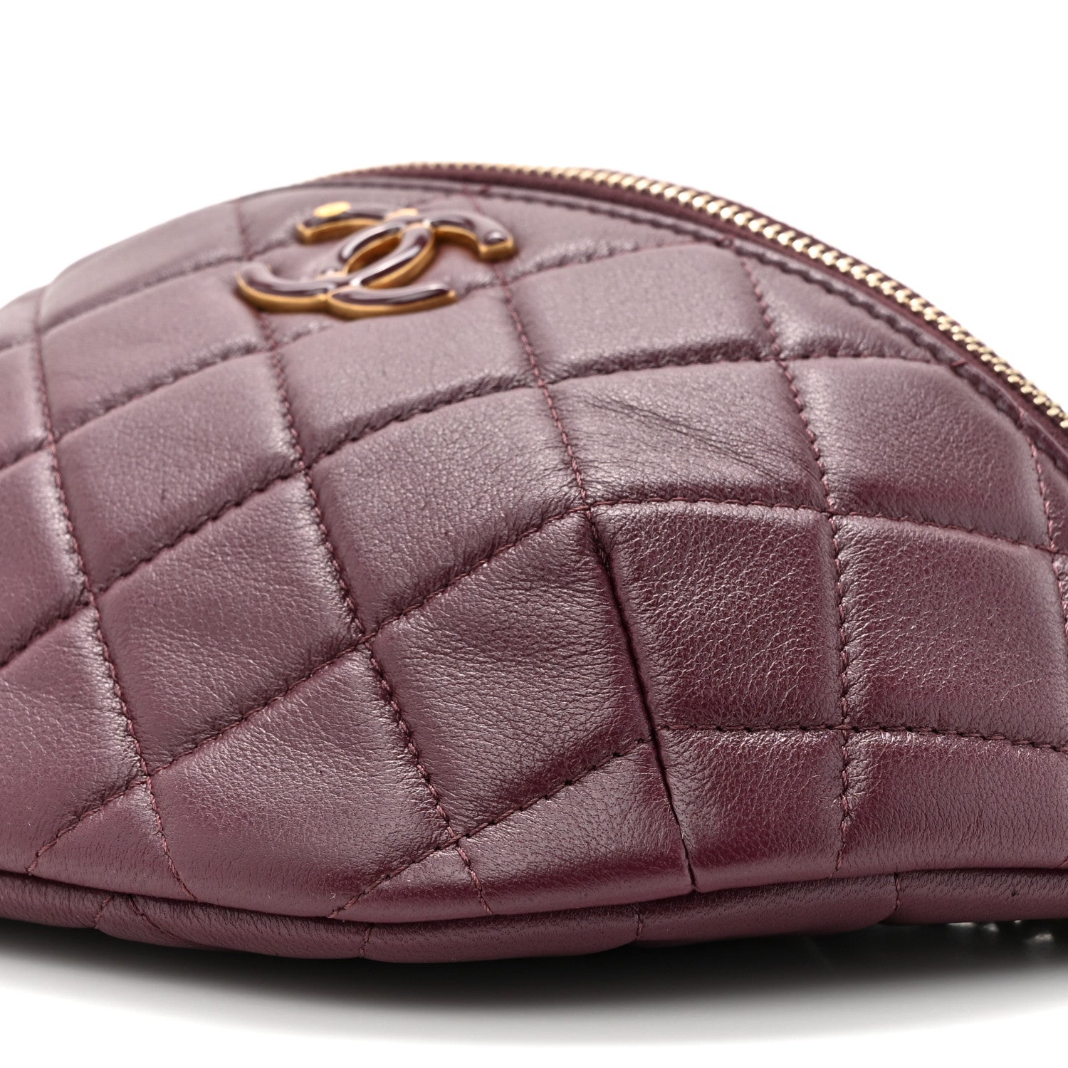 Chanel Shiny Lambskin Enamel Quilted Waist Bag Fanny Pack Burgundy Burgundy 9 of 11