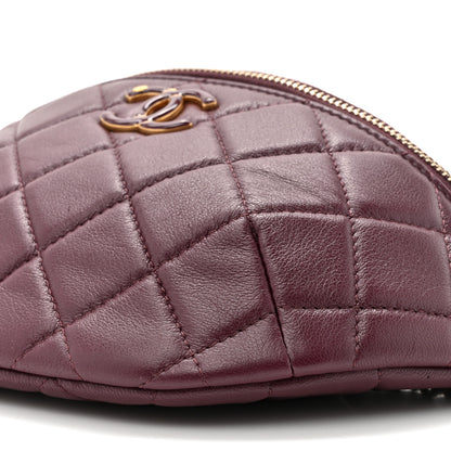Chanel Shiny Lambskin Enamel Quilted Waist Bag Fanny Pack Burgundy Burgundy 9 of 11