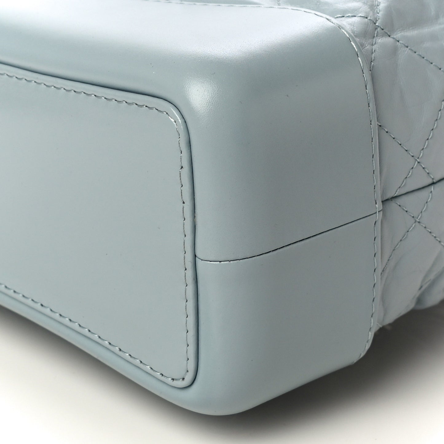 Aged Calfskin Quilted Small Gabrielle Backpack Light Blue