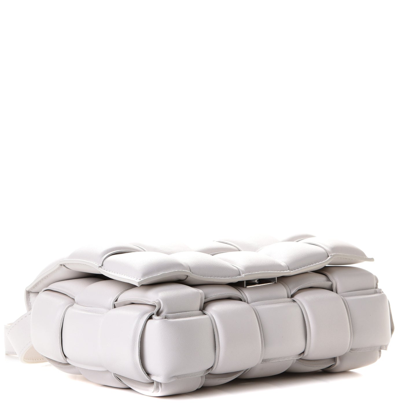 Nappa Maxi Intreccio Padded Cassette Crossbody Bag Chalk