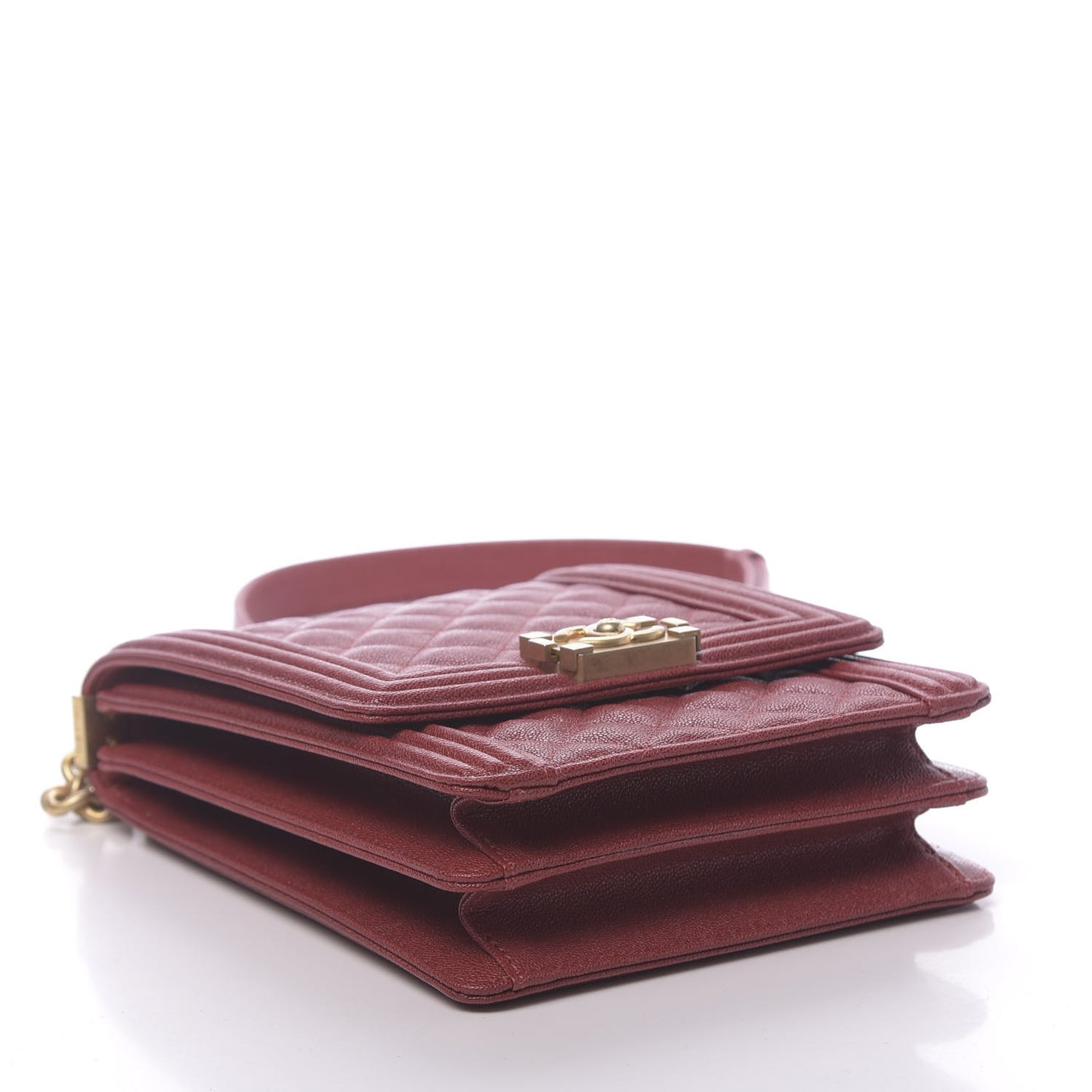 Caviar Quilted North South Boy Flap Red