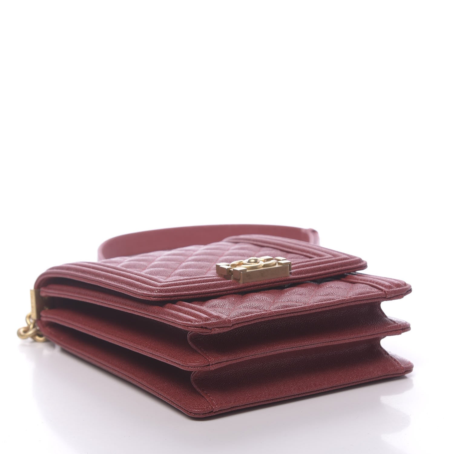 Chanel Caviar Quilted North South Boy Flap Red 4 of 11