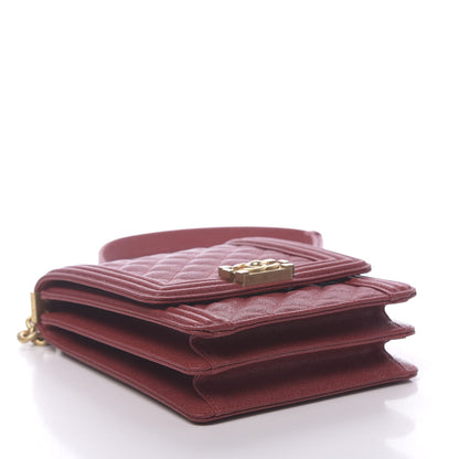 Chanel Caviar Quilted North South Boy Flap Red 4 of 11