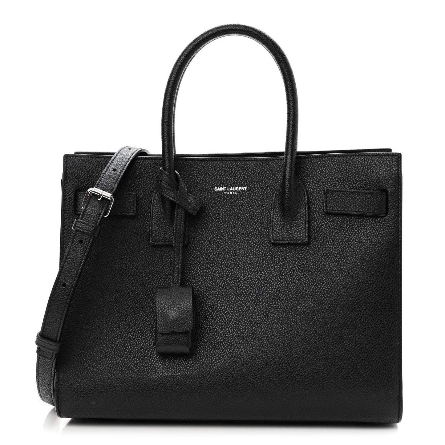 Grained Calfskin Baby Sac De Jour Black
