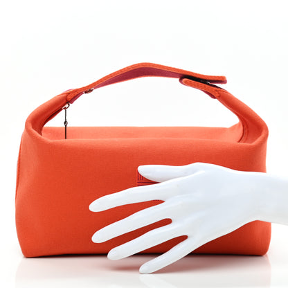 Hermes Canvas Large Bride-A-Brac Pouch Orange Feu Burgundy 2 of 11
