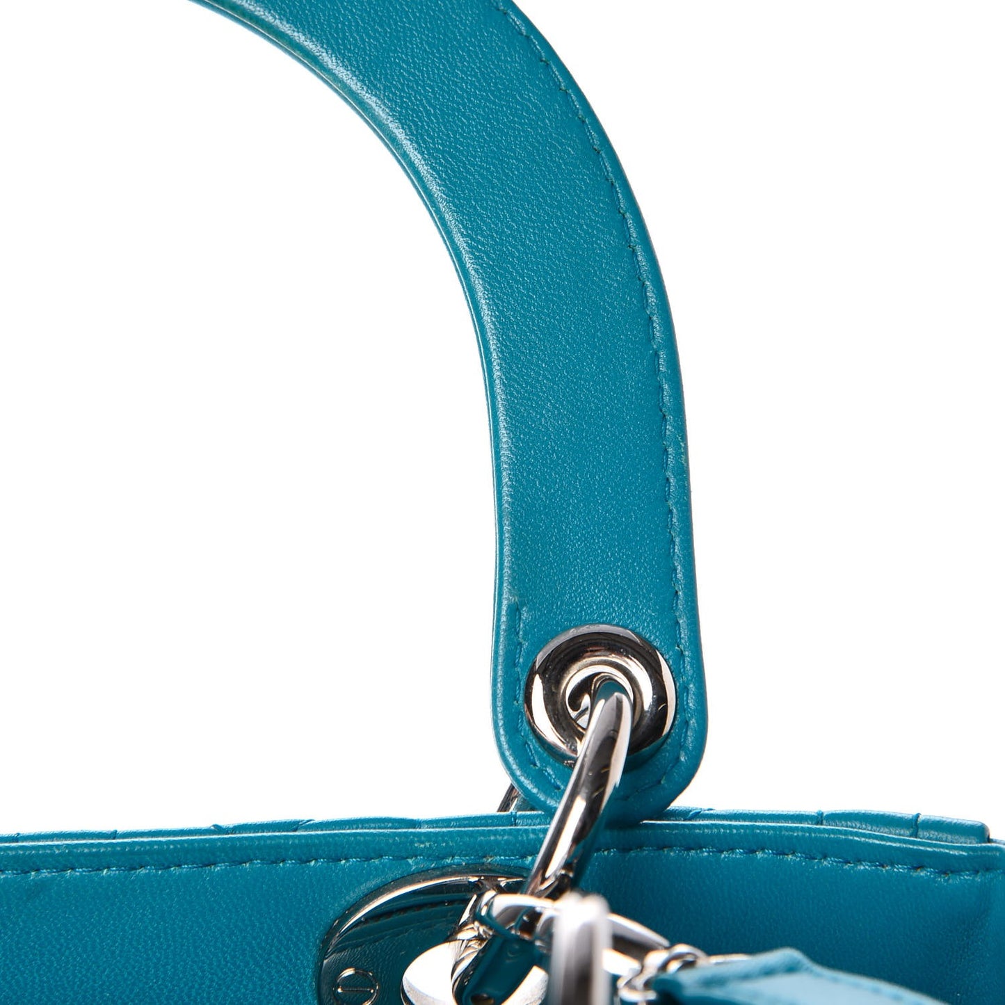 Lambskin Cannage Medium Lady Dior Turquoise