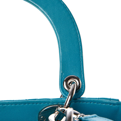 Christian Dior Lambskin Cannage Medium Lady Dior Turquoise 12 of 12