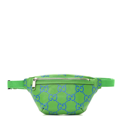 Gucci Calfskin GG Tennis Bi-Color Embossed Belt Bag Joy Green Joy Blue 1 of 11