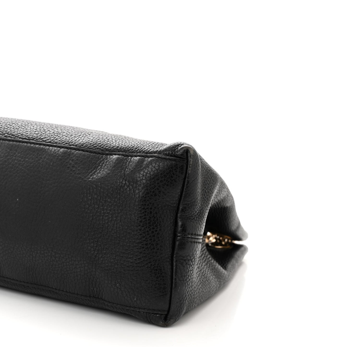 Pebbled Calfskin Medium Soho Chain Shoulder Bag Black