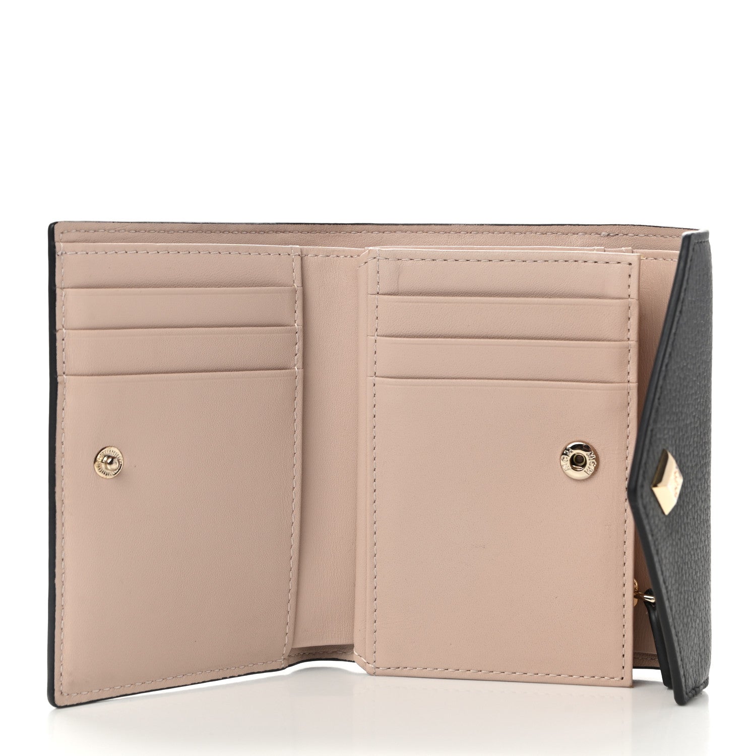 MCM Visetos Mini Love Letter Flap Wallet Cognac Black White 5 of 8