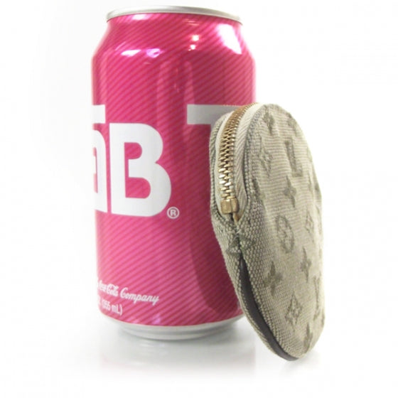 Mini Lin Round Coin Purse Gray