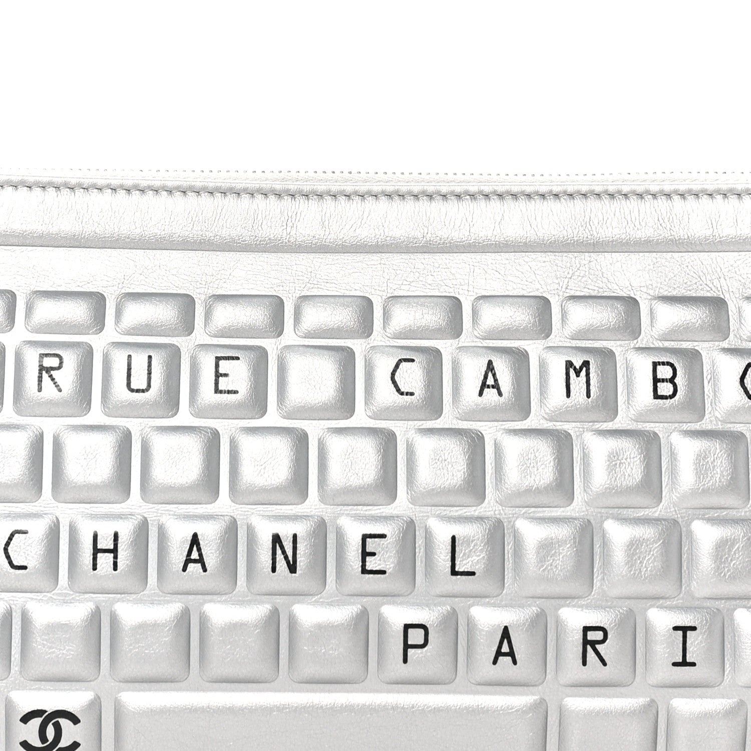 Chanel Metallic Calfskin Keyboard Pouch Silver 8 of 8