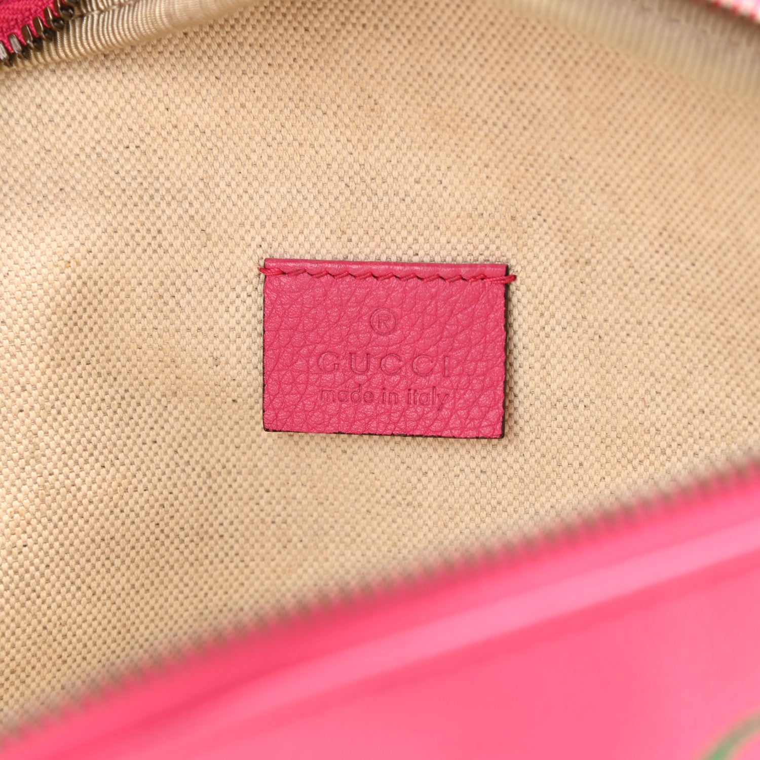 Gucci Grained Calfskin Small Logo Belt Bag Box Pink Green 6 of 12