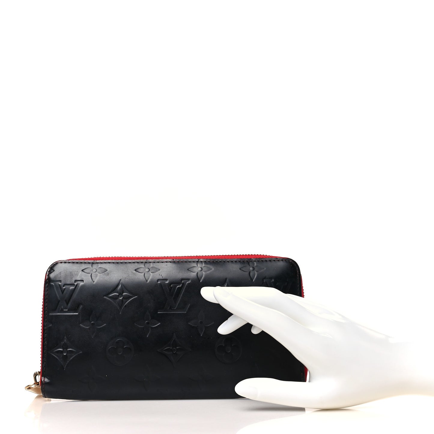 Mat Monogram Zippy Wallet Black Red