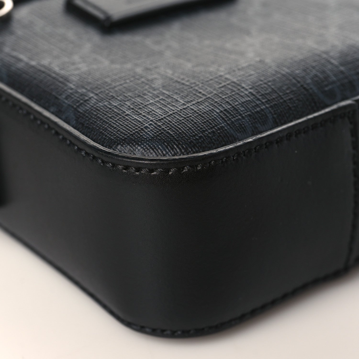 Gucci GG Supreme Monogram Appia Calfskin Web Small Camera Messenger Bag Black Grey 8 of 10