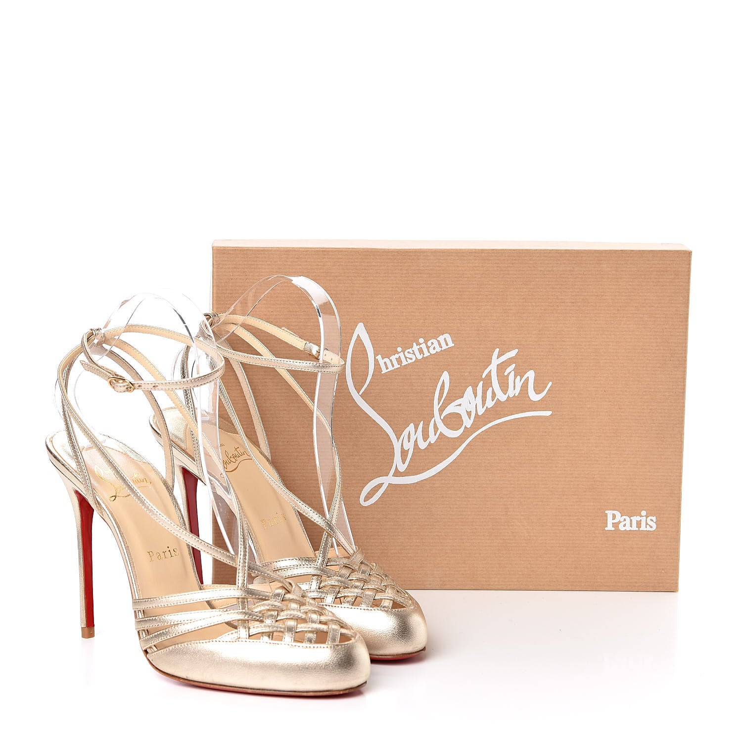 Christian Louboutin Nappa Laminato France 100 Pump 38.5 Gold 7 of 7