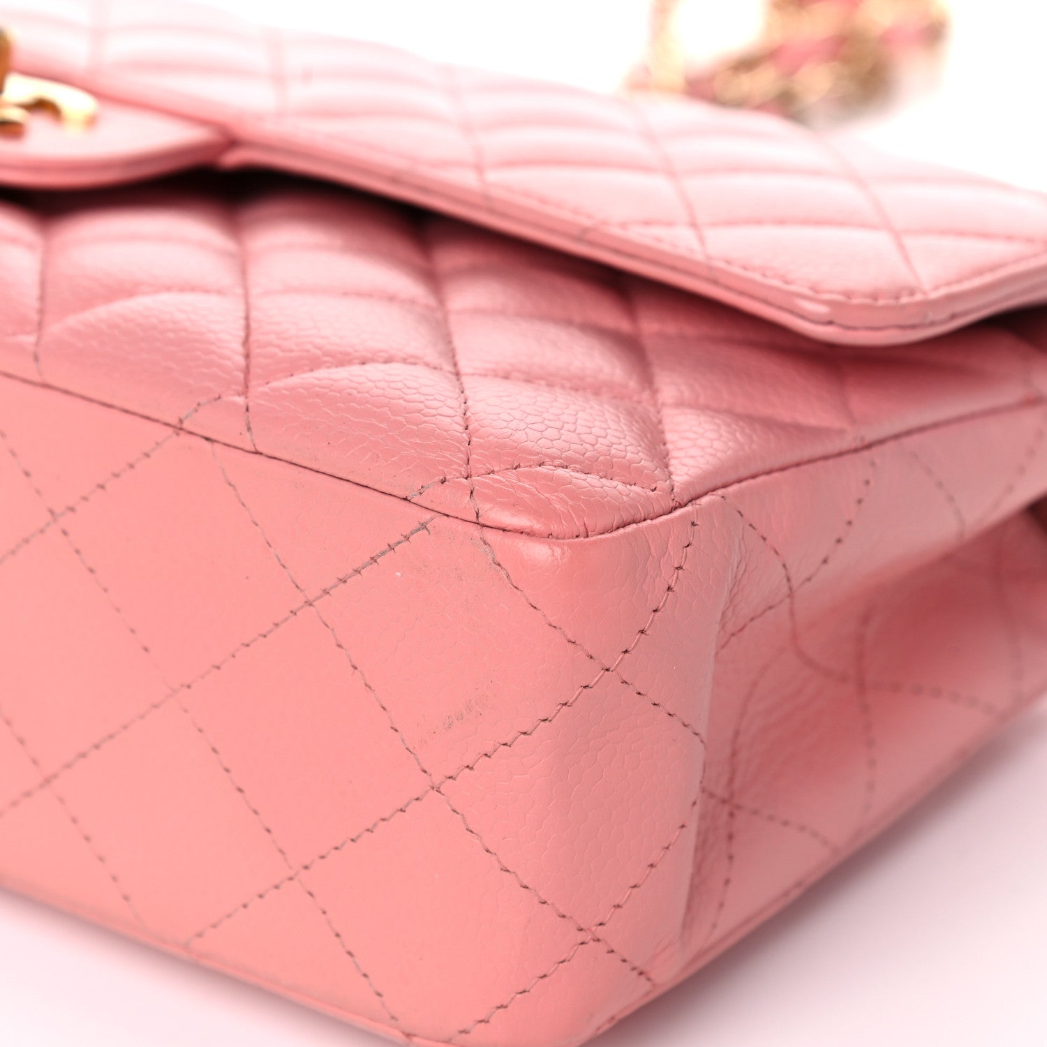 Chanel Caviar Quilted Medium Double Flap Pink 10 of 22