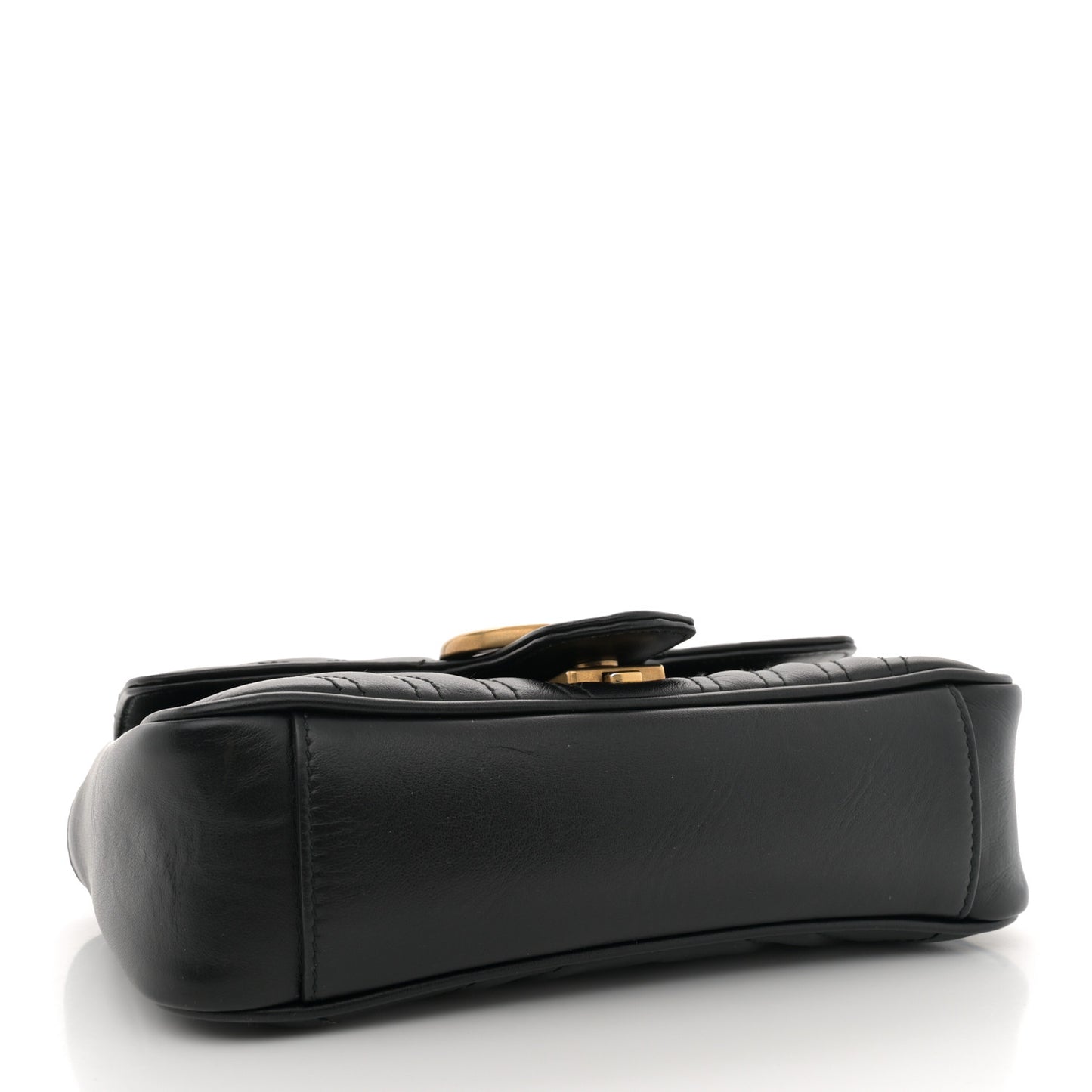 Calfskin Matelasse Mini GG Marmont Shoulder Bag Black