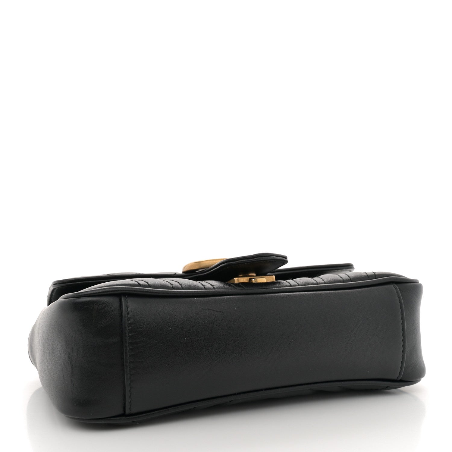 Gucci Calfskin Matelasse Mini GG Marmont Shoulder Bag Black 4 of 11