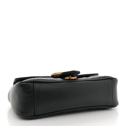 Gucci Calfskin Matelasse Mini GG Marmont Shoulder Bag Black 4 of 11