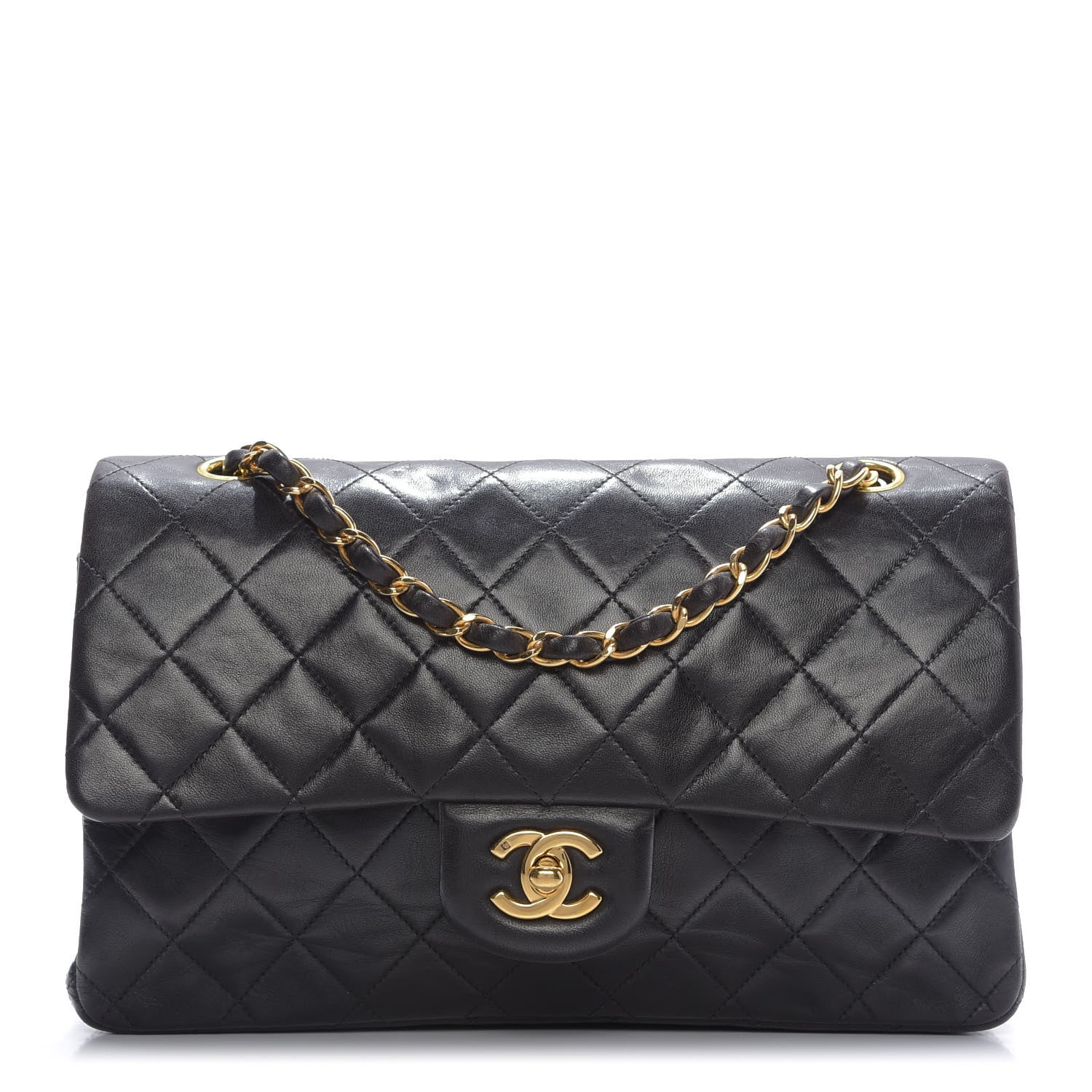 Chanel Lambskin Quilted Medium Double Flap Black 1 of 10