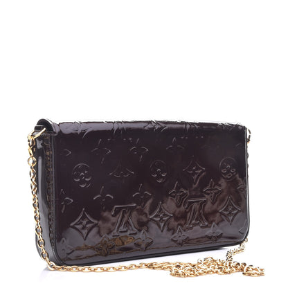 Louis Vuitton Vernis Pochette Felicie Chain Wallet Amarante 4 of 10