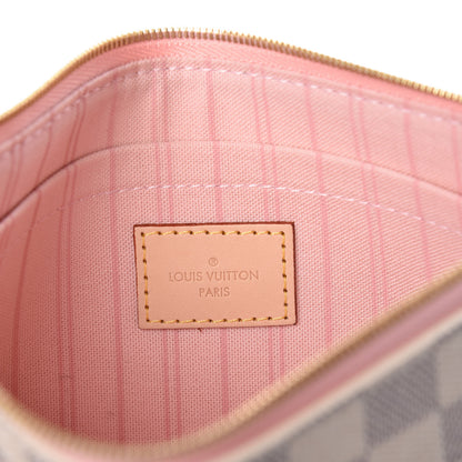 Louis Vuitton Damier Azur Neverfull MM GM Pochette Rose Ballerine 6 of 8