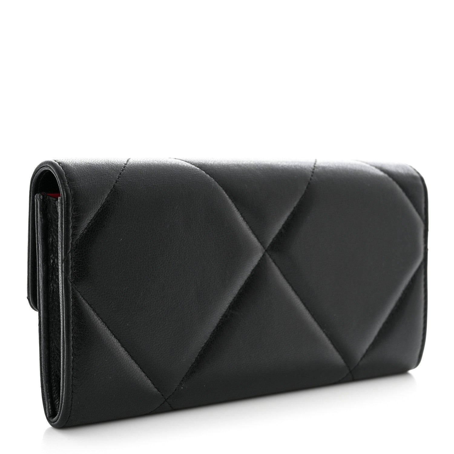 Chanel Lambskin Quilted Chanel 19 Flap Wallet Black 3 of 11