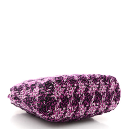 Chanel Tweed Quilted Mini Clutch With Chain Purple 4 of 10