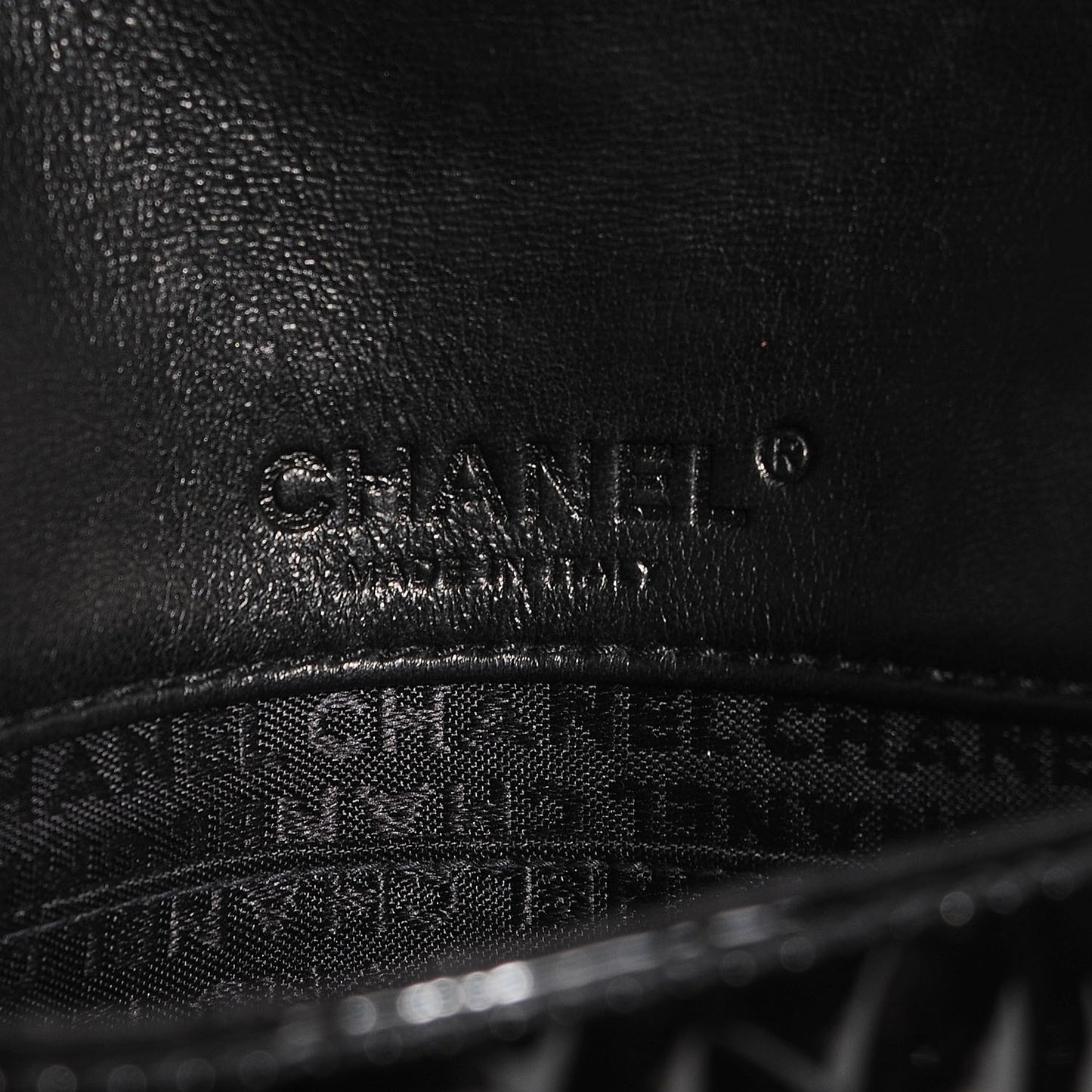 Patent Camellia Embossed Mini Rectangular Flap Black