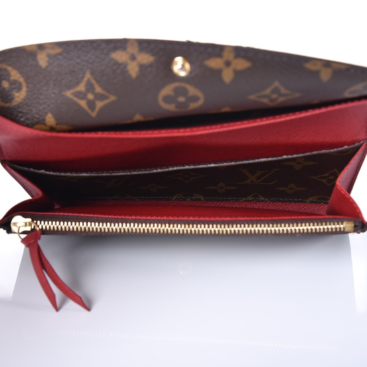 Louis Vuitton Monogram Emilie Wallet Red 5 of 12