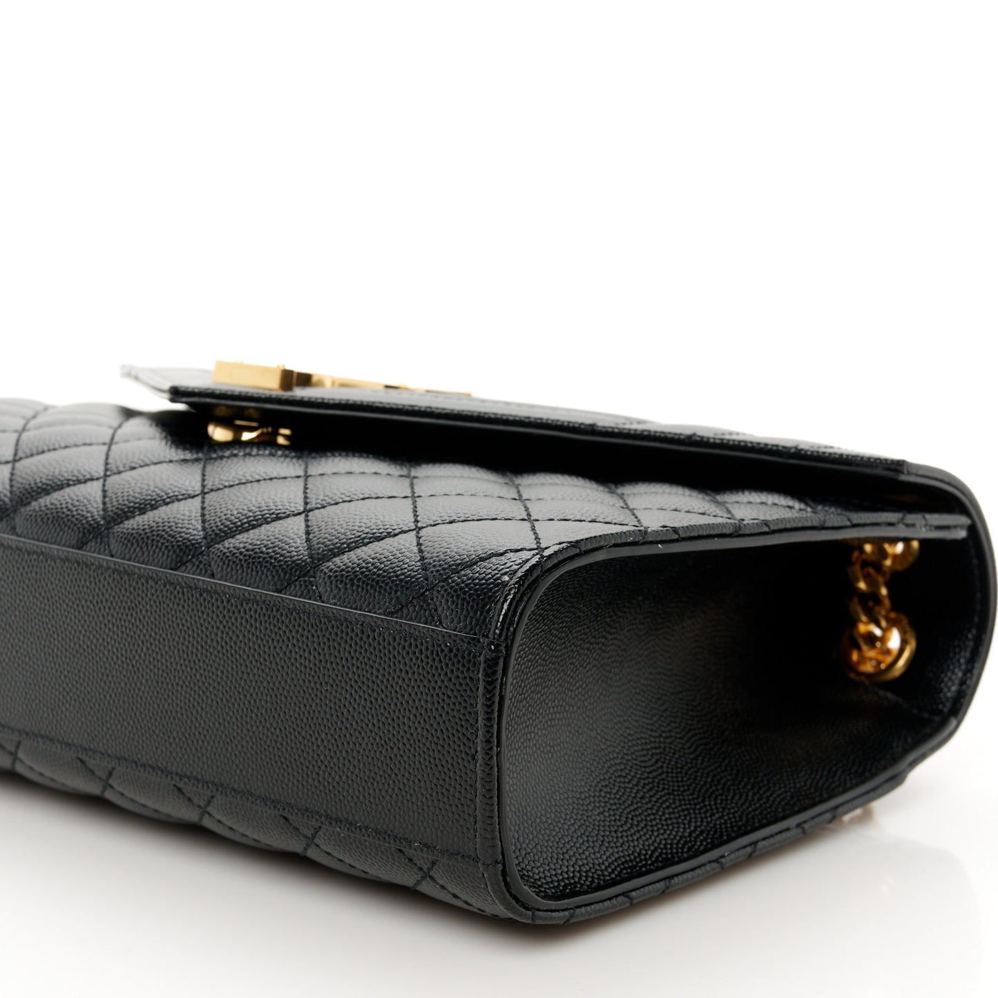 Grain De Poudre Textured Mixed Matelasse Triquilt Medium Monogram Satchel Black