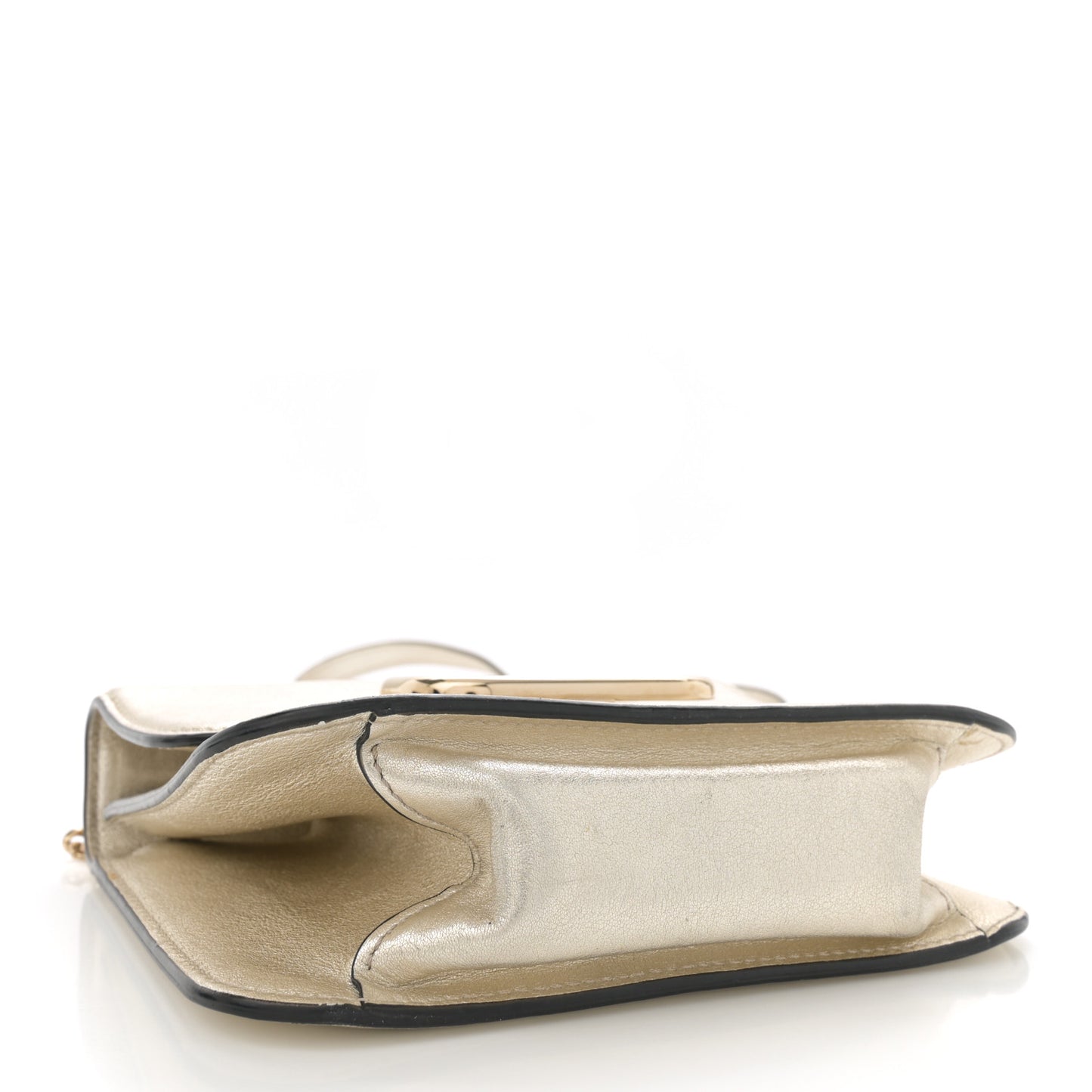 Metallic Calfskin Small VSling Shoulder Bag Gold