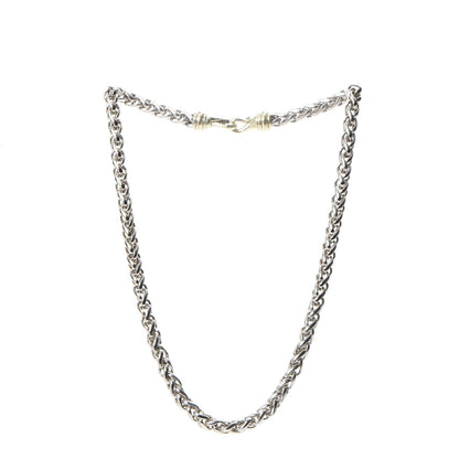 David Yurman Sterling Silver 14K Yellow Gold 6mm Wheat Chain Necklace 3 of 5