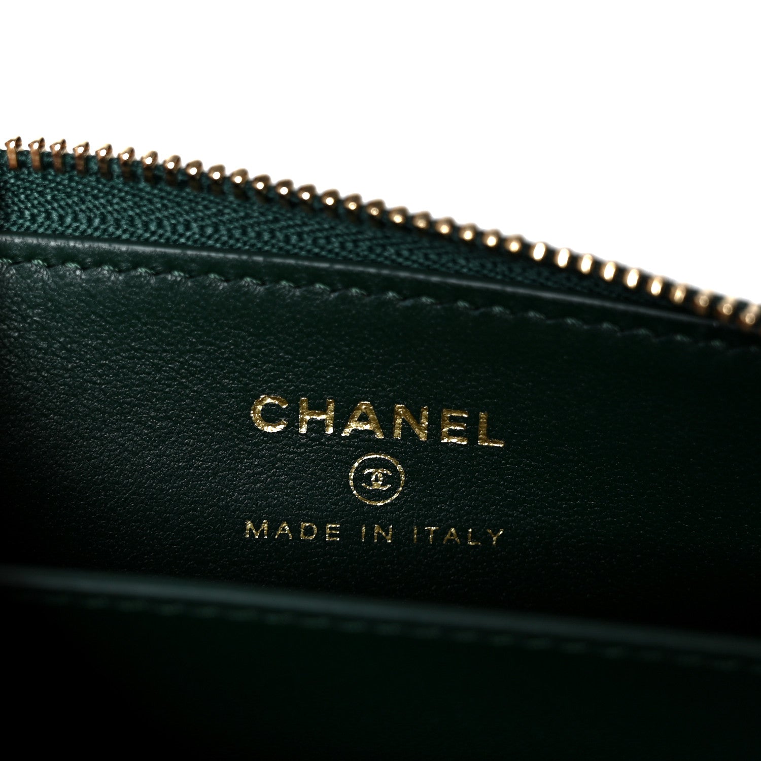 Chanel Calfskin Crocodile Embossed Crococo Zip Coin Purse Emerald 6 of 9