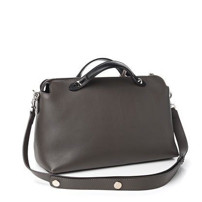 Fendi Vitello Dolce 4 Color Large By The Way Boston Bag Carbone Grigio Polvere Multicolor 2 of 13