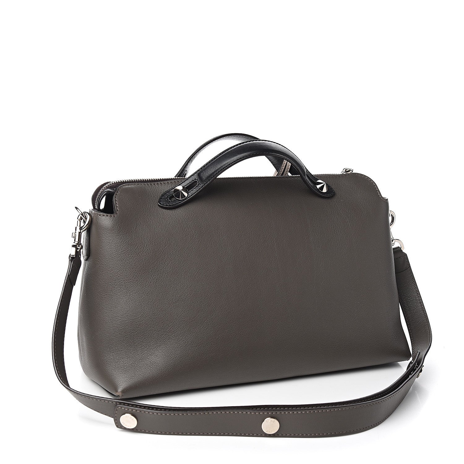 Fendi Vitello Dolce 4 Color Large By The Way Boston Bag Carbone Grigio Polvere Multicolor 2 of 13
