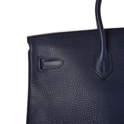 Hermes Taurillon Clemence Birkin 40 Bleu De Prusse 35 of 41
