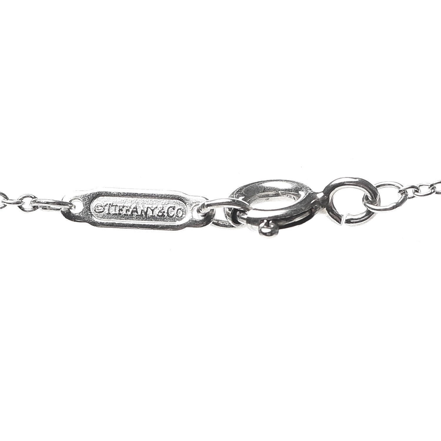 Tiffany Sterling Silver Diamond Large Daisy Key Pendant Link Necklace 5 of 5