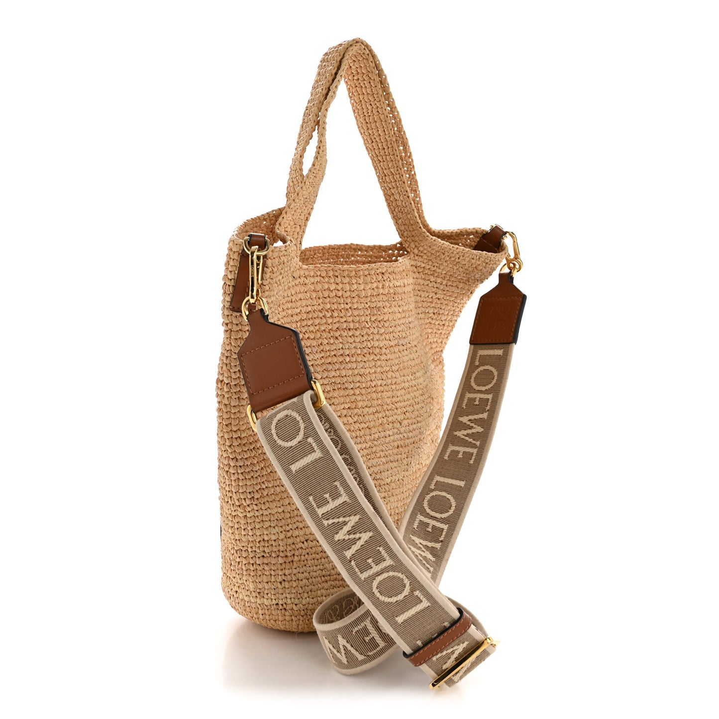 Raffia Mini Slit Tote Bag Natural Tan