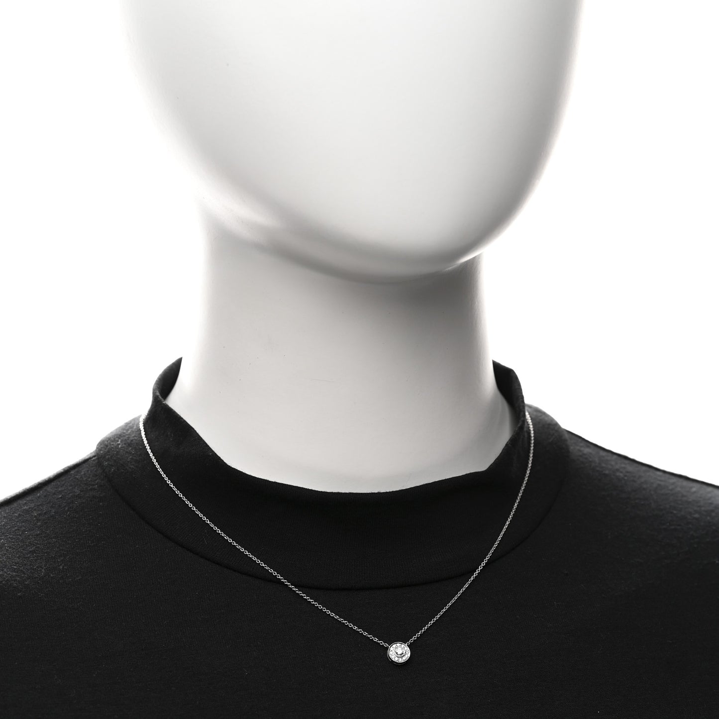 Platinum Diamond .12ctw Circlet Pendant Necklace