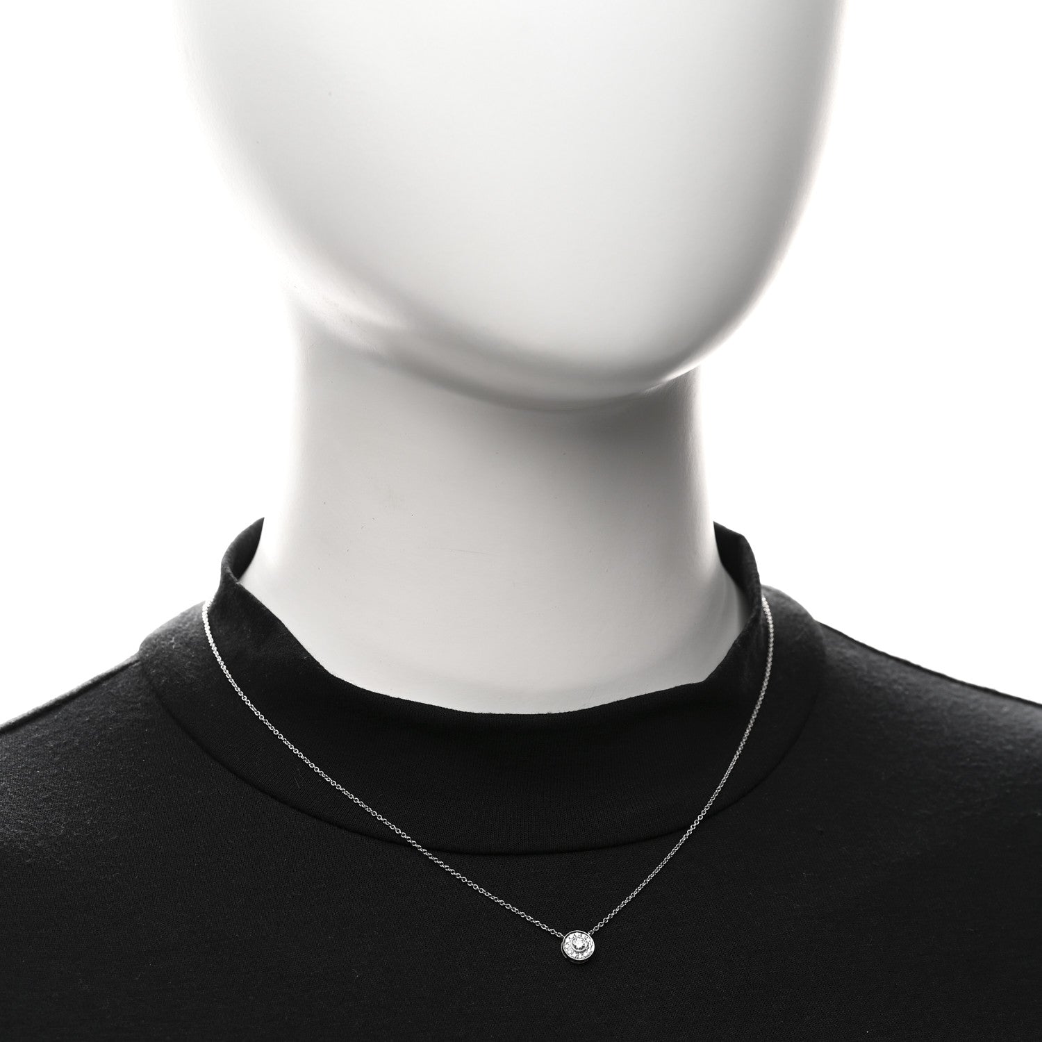 Tiffany Platinum Diamond .12ctw Circlet Pendant Necklace 2 of 4