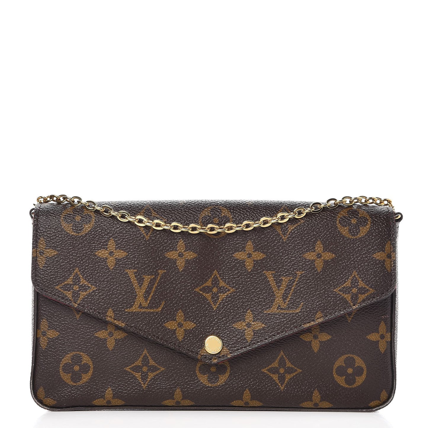 Monogram Pochette Felicie Chain Wallet Fuchsia