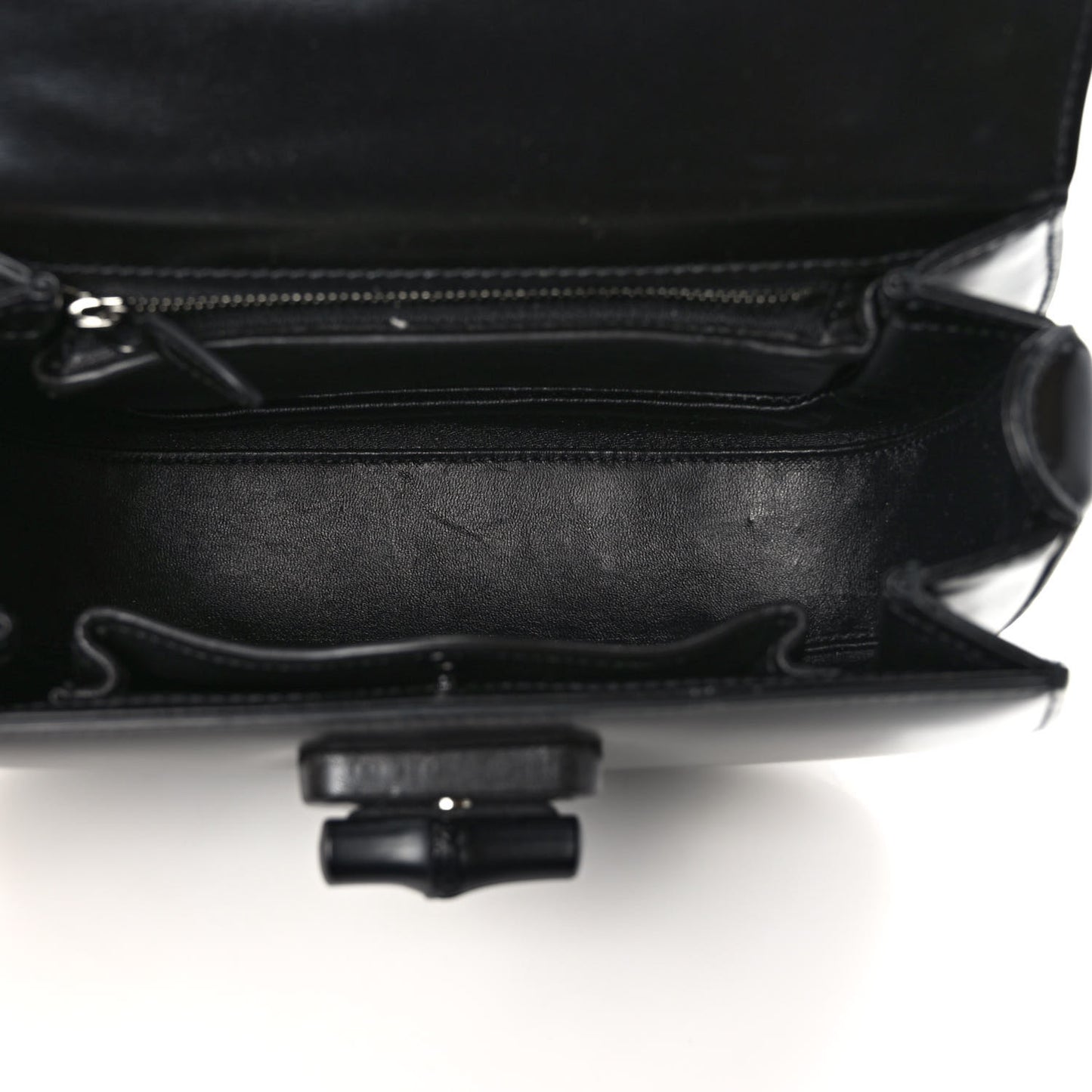 Boarded Dyana Lux Calfskin Web Monochrome Small Bamboo 1947 Top Handle Bag Black