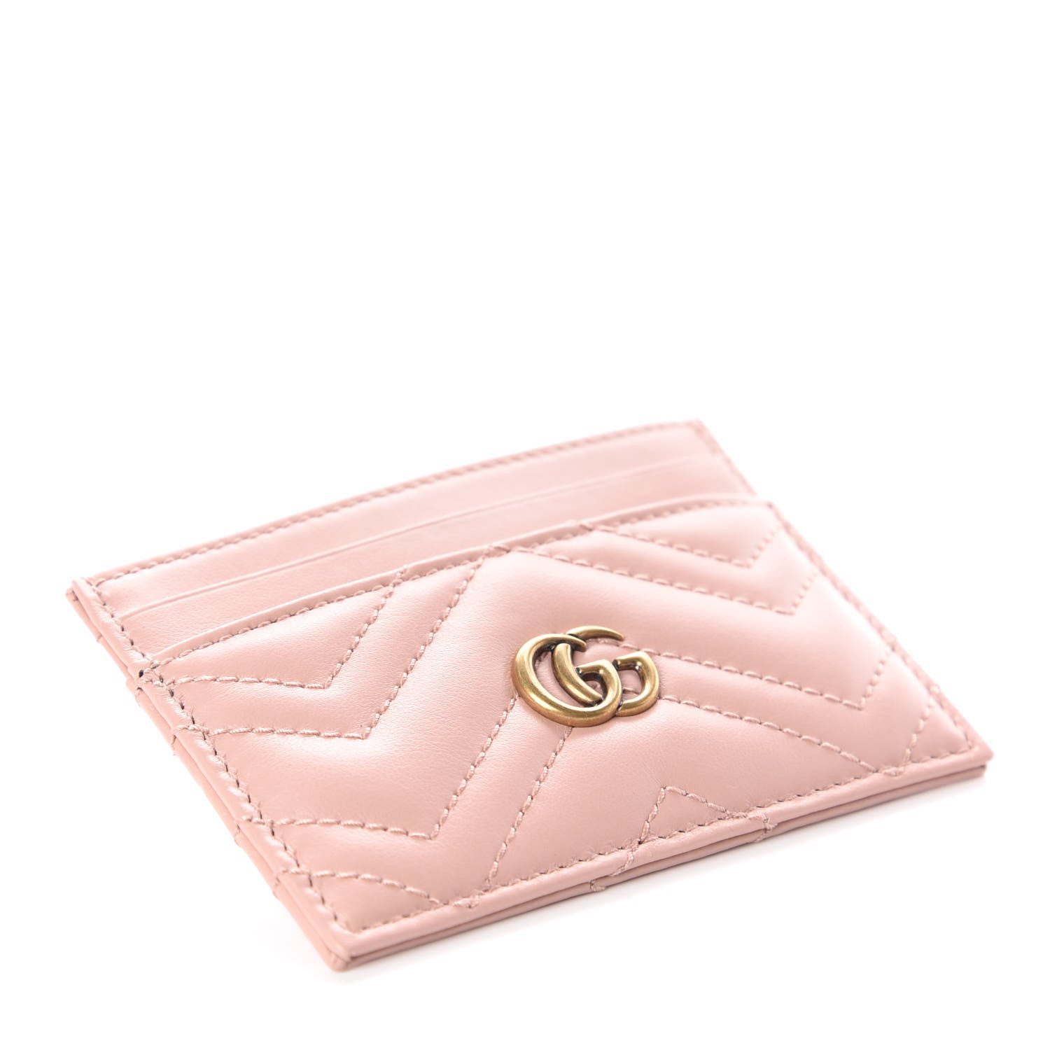 Gucci Calfskin Matelasse GG Marmont Card Holder Perfect Pink 4 of 7