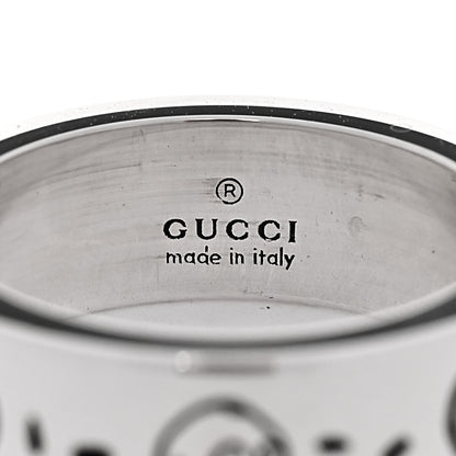 Gucci Sterling Silver 6mm GucciGhost Hamlet Skull Ring 50 5.25 4 of 6