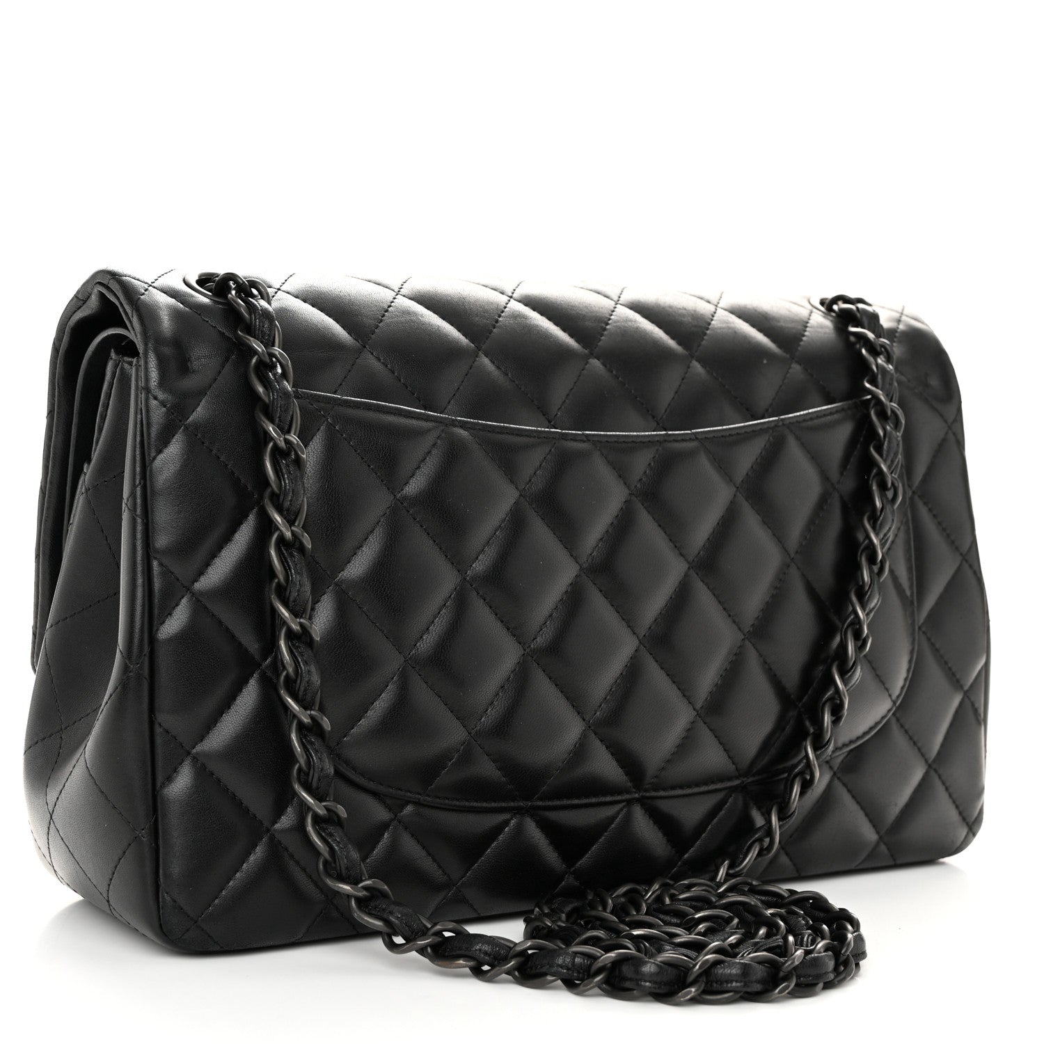 Chanel Lambskin Quilted Jumbo Double Flap So Black 3 of 11