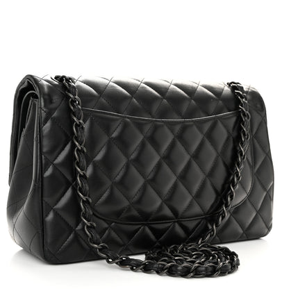 Chanel Lambskin Quilted Jumbo Double Flap So Black 3 of 11