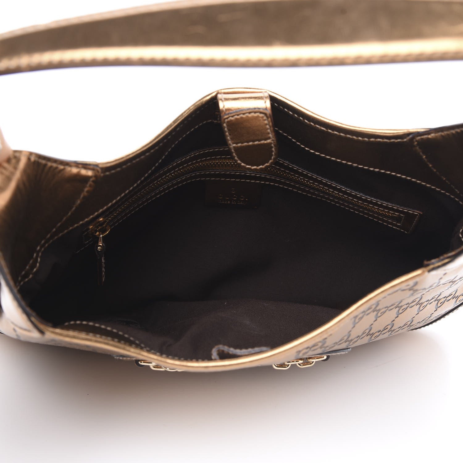 Gucci Metallic Guccissima Punch Hobo Bronze 5 of 13