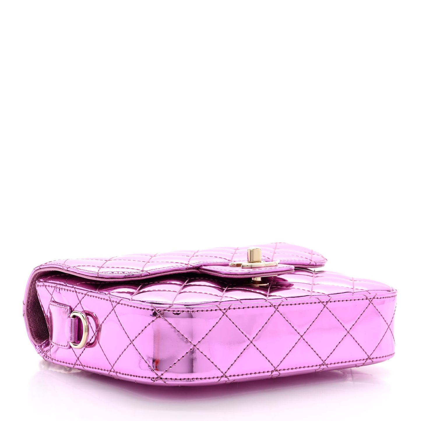 Mirror Calfskin Metallic Calfskin Quilted Hollywood Boulevard Flap With Coin Purse Light Purple